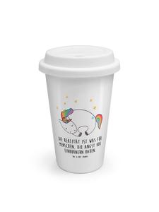 Кружка на вынос Ночь единорога с белой надписью Mr. & Mrs. Panda