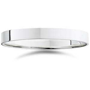 Плоское полированное обручальное кольцо 3 мм из 14-каратного белого золота. Размер на выбор. Pompeii2, 14K White Gold