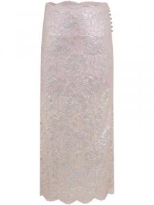 Кружевная юбка макси Rabanne, розовый