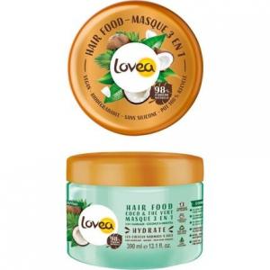 Lovea Маска для волос 3-в-1 с кокосом и зеленым чаем 390 мл
