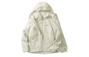 Куртка ветровка женская Jack Wolfskin для походов, активного отдыха, городской жизни, путешествий и поездок на работу, водонепроницаемая и ветрозащитная, 5609/экрю