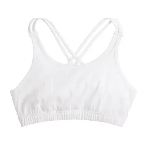 Детский спортивный топ с перекрещивающимися лямками для девочек 7-16 лет Tek Gear, белый