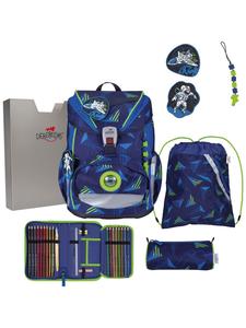 Derdiedas 5-предметный школьный рюкзак ErgoFlex Light LED Moon Mission синего цвета