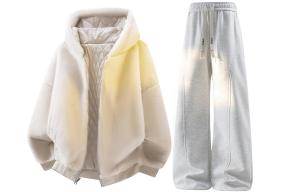 Толстовка Casual Sportswear утепленная с флисовой подкладкой X1617, оранжевый mountain hawk coat+белый heather серый sweatpants