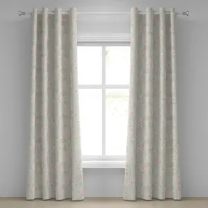 Штора на люверсах ABAKUHAUS с цветочным рисунком, винтажный нежный цветочный узор на фоне точек, вдохновленный природой, декоративные двухпанельные шторы, 280 см x 260 см, бледно-зеленый, мятно-зеленый Abakuhaus