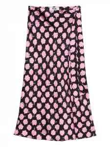 Юбка миди с запахом и цветочным принтом Msgm, розовый