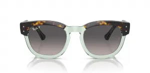 Солнцезащитные очки Ray-Ban Mega Hawkeye Square унисекс для взрослых Rb0298s, Havana on Transparent Green/Grey Gradient Polarized