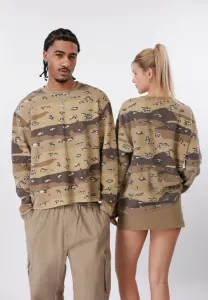 Футболка унисекс с длинными рукавами и вафельным камуфляжным рисунком Yourturn, Beige