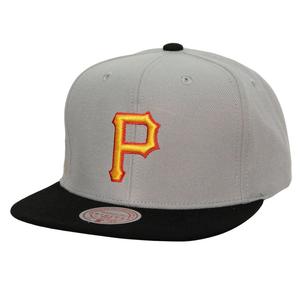 Мужская выездная бейсболка Mitchell & Ness Grey Pittsburgh Pirates Cooperstown Collection Away Snapback