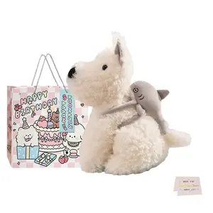 Милый щенок в сидячей позе, мягкая и милая плюшевая акула-собака, высота 28см/38см/48см Whoops