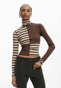 Топ Desigual LONG SLEEVE HIGH NECK, Brown