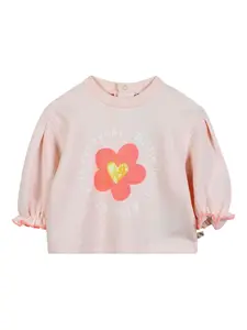 Топ с объемными рукавами и цветочным принтом Billieblush, розовый