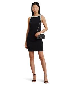 Платье Lauren Ralph Lauren Two Tone Crepe Sleeveless Shift Dress, Black/Mascarpone Cream