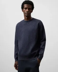 Мужской джемпер меланж с высоким воротником Adolfo Dominguez, темно-синий