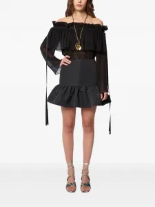 Юбка мини с баской Nina Ricci, черный