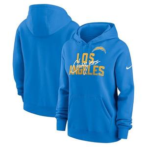 Толстовка с капюшоном Women's powder blue Los Angeles Chargers Wordmark Club Fleece Nike