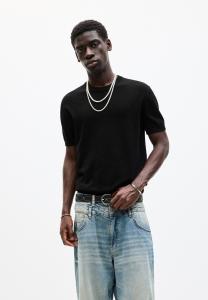 Футболка с принтом SHORT SLEEVE PULL&BEAR, черный