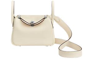 Сумка через плечо кросс-боди мини Lindy Swift из телячьей кожи HERMES I2 Nata кремово-белый