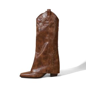 Ботинки Knee high для женщин A poinsettia princess, темно-коричневый