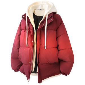 Пуховик Куртка Унисекс X1617, maroon puffer jacket