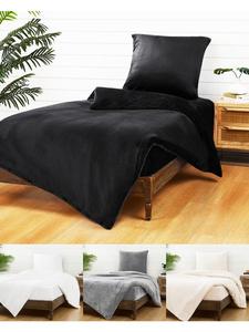 Jack Комплект постельного белья из плюшевого флиса, 2 предмета, 155x220 см, однотонный черный