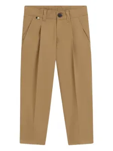 Брюки со складками BOSS Kidswear, коричневый