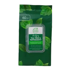 Влажные салфетки для снятия макияжа Pure с маслом чайного дерева и мятой перечной Petal Fresh