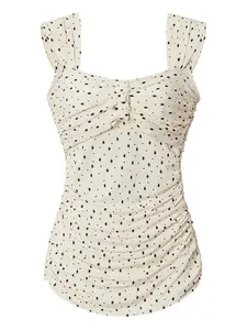 Топ в горох со сборками Isabel Marant, нейтральный