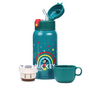 Термостаканы парные для студентов 650мл Disney, 22010 зеленый 1 Cup 2 Lids Mickey 650ml