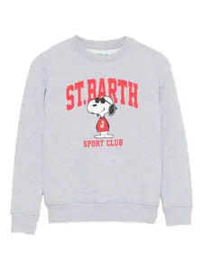 Толстовка с принтом из коллаборации с Peanuts Mc2 Saint Barth Kids, серый