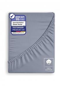 Простыня на резинке Cofi Jersey, 160x200 см, серый