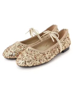 Блестящие балетные туфли Yosuke Usa, цвет Champagne