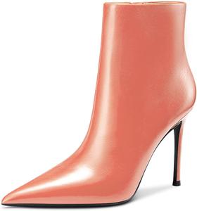 Женские ботильоны Aachcol, короткие ботинки на высоком каблуке-стилете, заостренный носок, молния, матовые, 4 дюйма, Gold B