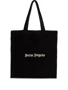 Сумка-тоут с вышитым логотипом Palm Angels, черный