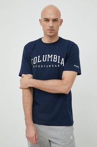 Футболка из хлопка Columbia, темно-синий