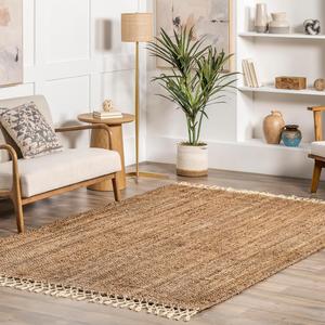 nuLOOM Raleigh Farmhouse джутовый ковер 244 x 305 см с кистями, Natural
