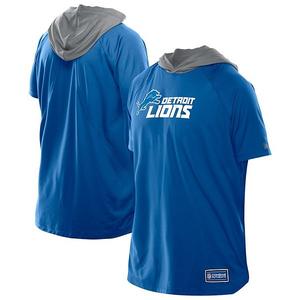Мужская синяя футболка с капюшоном Detroit Lions Combine Authentic Raglan New Era