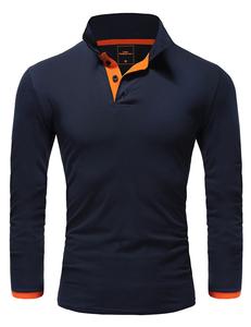 Поло Amaci&Sons Langarm Kontrast CHARLOTTE, цвет Navyblau/Orange