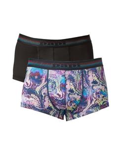 Комплект из 2 мужских бразильских трусов-шорт в синем/черном цвете Papi