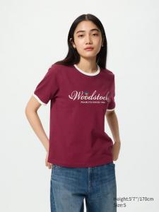 Футболка UT с графикой Peanuts Uniqlo, 17 red