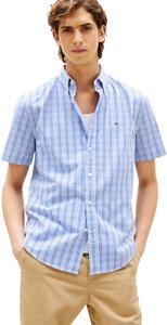 Рубашки оксфорды Tommy Hilfiger Men's с коротким рукавом, классический крой, мужские рубашки на пуговицах, Wedge Blue / Multi Check
