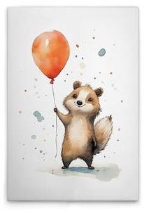 Картина на холсте A.S. Création Cute Raccoon Orange цвет weissbraunorange