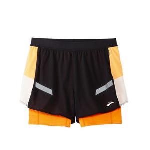 Brooks Шорты спортивные женские Black/Beige/Fluorescent Shimmery