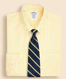 Рубашка из хлопка Supima в яркую полоску, стандартный крой, сделано в США.