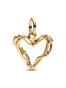 Подвеска-сердечко из проволоки Pandora, 14-каратное золотое покрытие