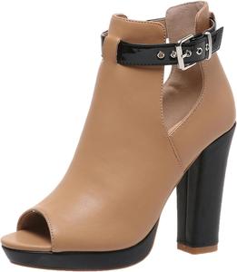 Женские босоножки GUNIYIFS с открытым носком, высокие туфли на каблуке, с пряжкой на щиколотке, ботильоны, вечерние туфли для лета, клуба и выпускного