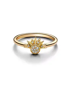 Кольцо с кубическим цирконием, сияющее солнцем Pandora, gold