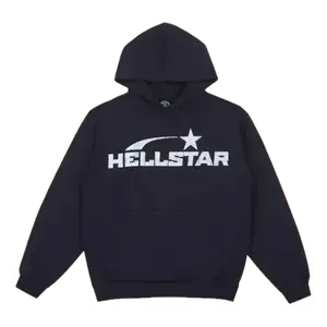 Худи Hellstar Studios Basic Logo Hoodie 'Black White', черный