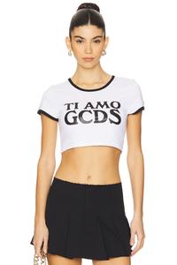 Укороченная футболка ti amo Gcds, белый