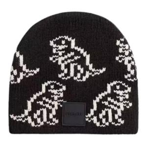 Coach Шапка-бини из овечьей шерсти, унисекс, черный